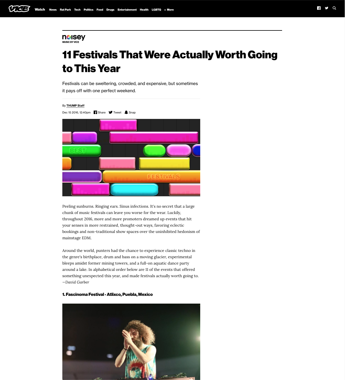 VICE / THUMP: 11 FESTIVALS THAT WERE ACTUALLY WORTH GOING TO THIS YEAR